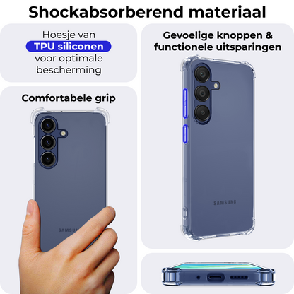 Samsung A16 Hoesje Shockproof Backcover Siliconen - Transparant