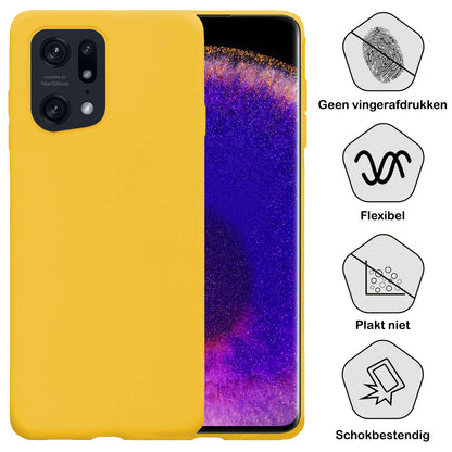 OPPO Find X5 Hoesje Siliconen Backcover Lichtgewicht - Geel