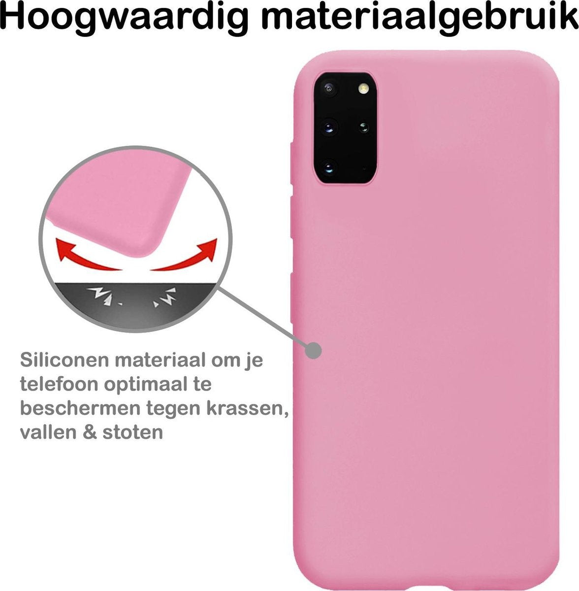 Samsung S20 Plus Hoesje Siliconen - Lichtroze