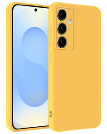 Samsung S25 Hoesje Siliconen Backcover Lichtgewicht - Geel