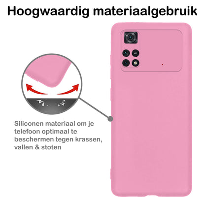 Poco M4 Pro 4G Hoesje Siliconen Backcover Lichtgewicht - Lichtroze