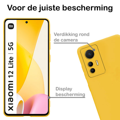 Xiaomi 12 Lite Hoesje Siliconen Backcover Lichtgewicht - Geel