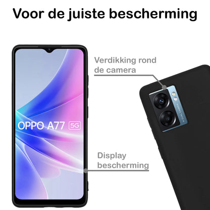 OPPO A77 Hoesje Siliconen Backcover Lichtgewicht - Zwart
