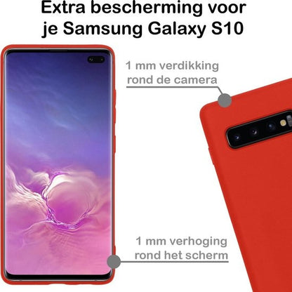 Samsung S10 Hoesje Siliconen - Rood