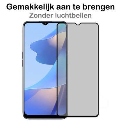 OPPO A16 Screenprotector Gehard Glas - Privacy