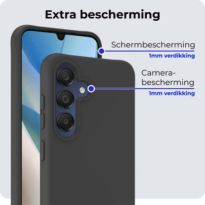 Samsung A15 Hoesje Siliconen Backcover Lichtgewicht - Zwart