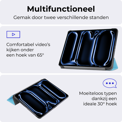 iPad Pro 2024 (11 inch) Trifold Bookcase Hoes - Lichtblauw