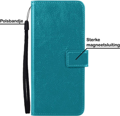 Samsung A72 5G Hoesje Bookcase Cover met Kaarthouder - Turquoise