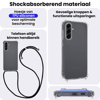 Samsung A36 Hoesje met Koord Backcover Shockproof - Transparant
