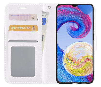 Samsung A04s Hoesje Bookcase Cover met Kaarthouder - Wit
