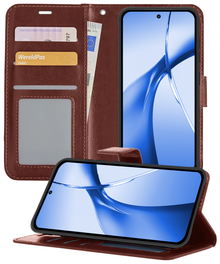 OnePlus Nord CE 4 Hoesje Bookcase Cover met Kaarthouder - Bruin