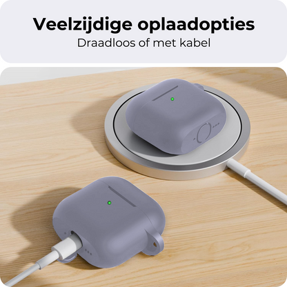 AirPods 4 Hoesje Siliconen Krasbestendig - Lila