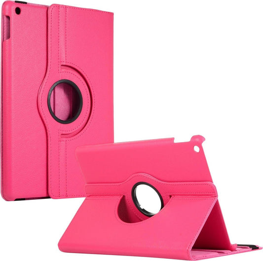 iPad 10.2 2019 Hoesje 360° Draaibare Book Case Kunstleer - Donkerroze