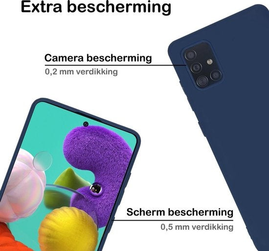 Samsung A51 Hoesje Siliconen - Donkerblauw