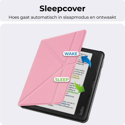 Kobo Libra Colour Bookcase Hoes Shockabsorberend - Roze