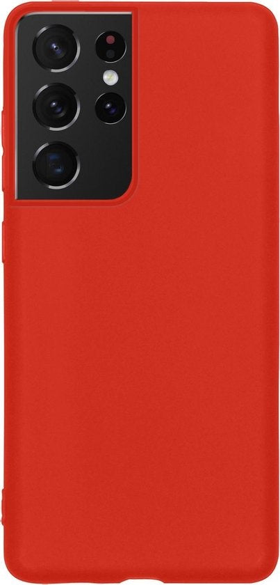 Samsung S21 Ultra Hoesje Siliconen Backcover Lichtgewicht - Rood