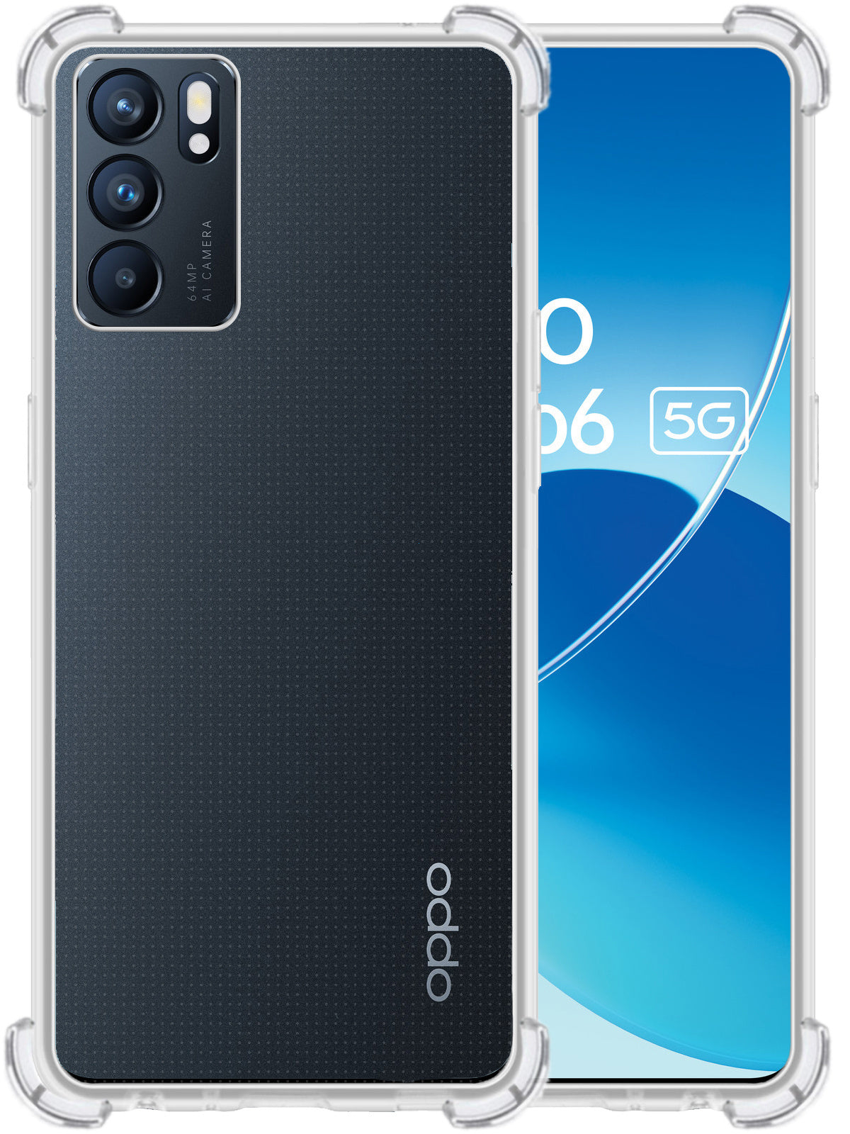 OPPO Reno 6 Hoesje Shock Proof Siliconen - Transparant