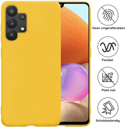 Samsung A32 5G Hoesje Siliconen Backcover Lichtgewicht - Geel