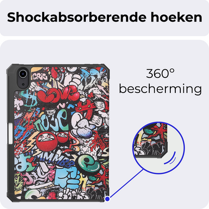 iPad Mini 7 Trifold Bookcase Hoes met Penhouder voor Apple Pen - Graffity