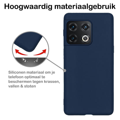 OnePlus 10 Pro Hoesje Siliconen Backcover Lichtgewicht - Donkerblauw