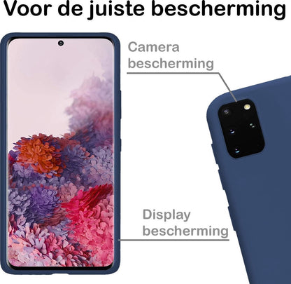Samsung S20 Plus Hoesje Siliconen Backcover Lichtgewicht - Donkerblauw
