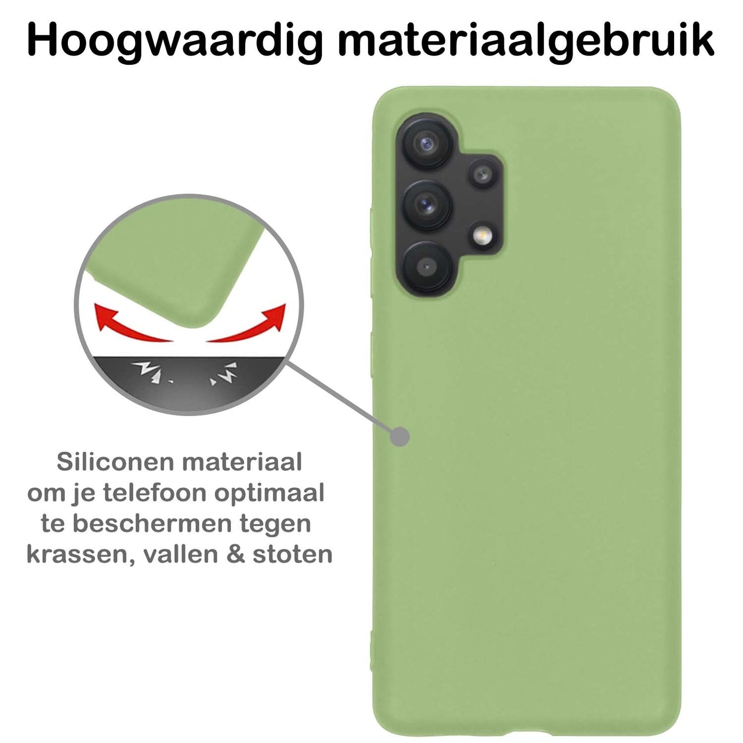 Samsung A32 4G Hoesje Siliconen - Groen