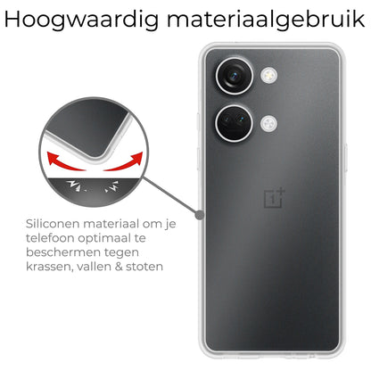 OnePlus Nord 3 Hoesje Siliconen Backcover Lichtgewicht - Transparant