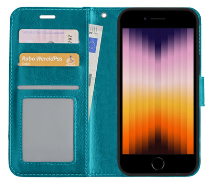 iPhone SE 2022 Hoesje Book Case Kunstleer - Turquoise