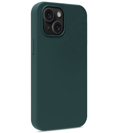 iPhone 15 Hoesje Siliconen Backcover Lichtgewicht - Donkergroen
