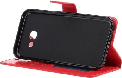 Samsung Galaxy A5 2017 Hoesje Bookcase Cover met Kaarthouder - Rood