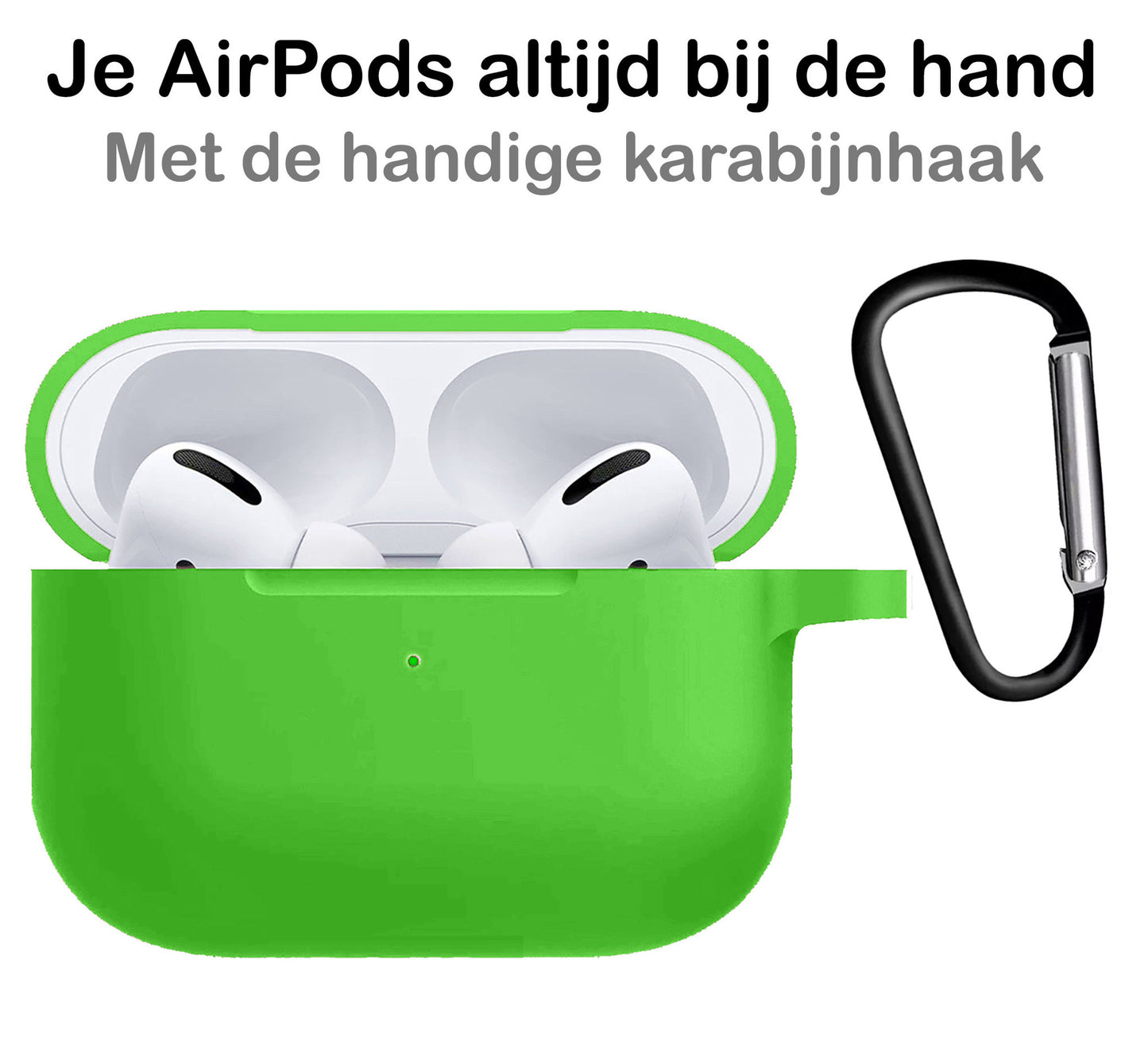 AirPods Pro 2 Hoesje Siliconen met Clip - Groen