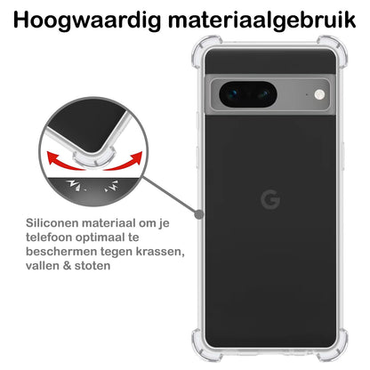 Google Pixel 7 Hoesje Shockproof Backcover Siliconen - Transparant
