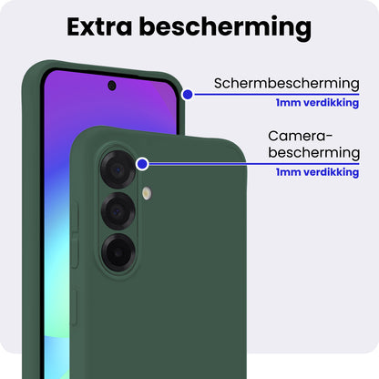 Samsung A56 Hoesje Siliconen Backcover Lichtgewicht - Donkergroen