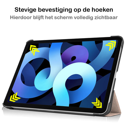 iPad Air 2022 Trifold Bookcase Hoes - Goud