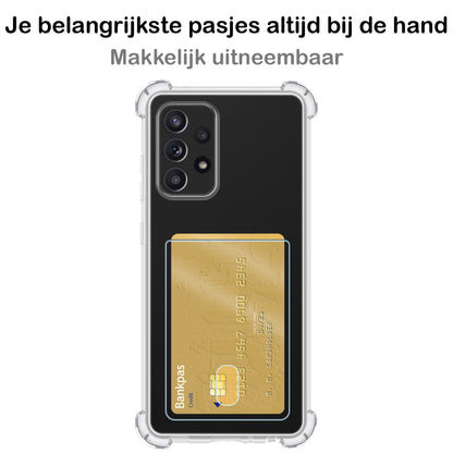 Samsung A23 Hoesje Kaarthouder Backcover Shockproof - Transparant
