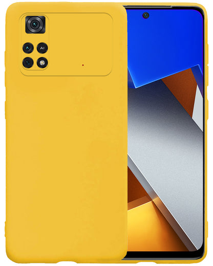 Xiaomi Poco X4 Pro 5G Hoesje Siliconen Backcover Lichtgewicht - Geel