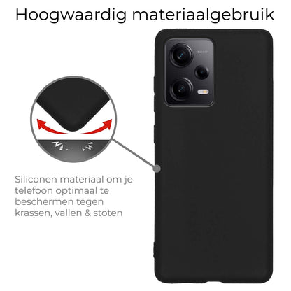 Xiaomi Redmi Note 12 Pro Hoesje Siliconen Backcover Lichtgewicht - Zwart
