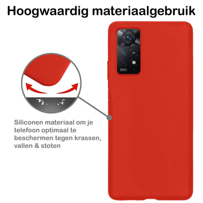Xiaomi Redmi Note 11s Hoesje Siliconen Backcover Lichtgewicht - Rood