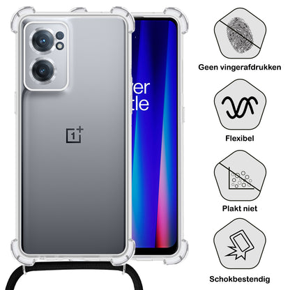 OnePlus Nord CE 2 Hoesje met Koord Backcover Shockproof - Transparant