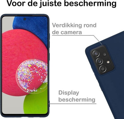 Samsung A52s Hoesje Siliconen Backcover Lichtgewicht - Donkerblauw
