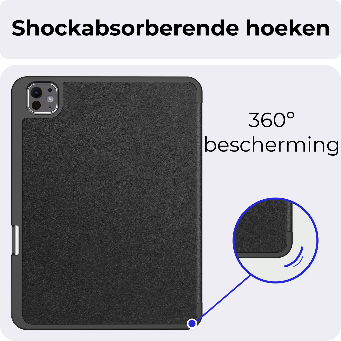 iPad Pro 2024 (11 inch) Hoesje Book Case Met Apple Pencil Uitsparing - Zwart