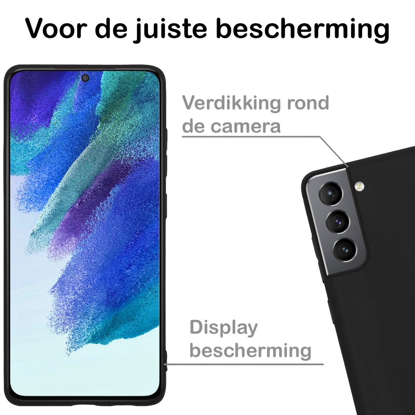 Samsung S21 FE Hoesje Siliconen - Zwart