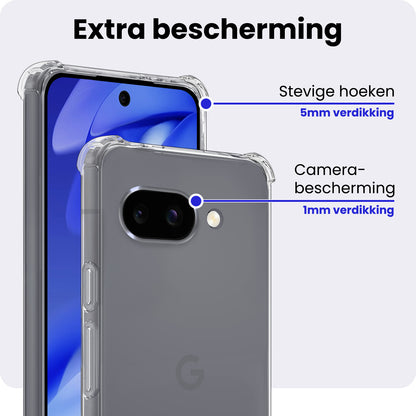 Google Pixel 9a Hoesje Shockproof Backcover Siliconen - Transparant