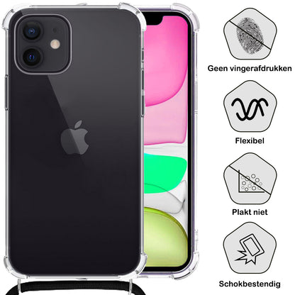 iPhone 11 Hoesje met Koord Backcover Shockproof - Transparant