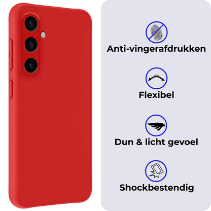 Samsung A35 Hoesje Siliconen Backcover Lichtgewicht - Rood