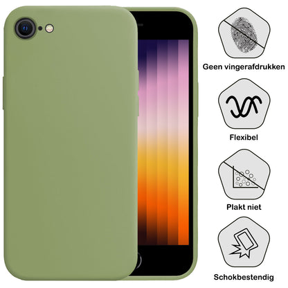iPhone SE 2022 Hoesje Siliconen Backcover Lichtgewicht - Groen