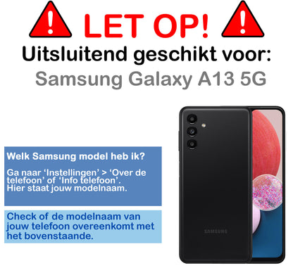 Samsung A13 5G Hoesje Bookcase Cover met Kaarthouder - Wit