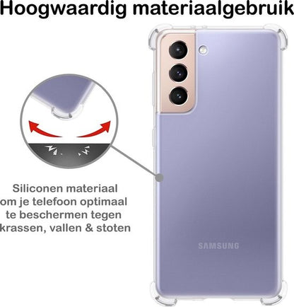 Samsung S21 Plus Hoesje Shockproof Backcover Siliconen - Transparant