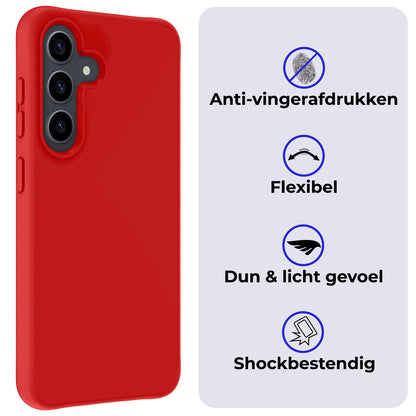 Samsung S23 FE Hoesje Siliconen Backcover Lichtgewicht - Rood