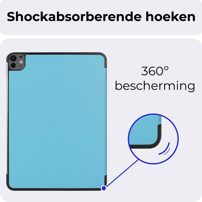 iPad Pro 2024 (11 inch) Trifold Bookcase Hoes - Lichtblauw